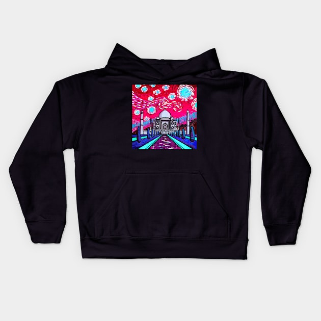 Taj Mahal Kids Hoodie by Art by Ergate